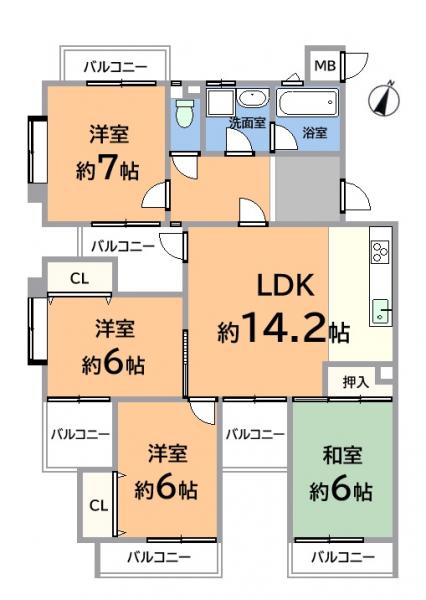三旺マンション香流 間取り図 