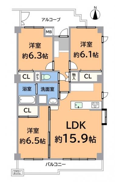サンマンションアトレ荒畑 間取り図 