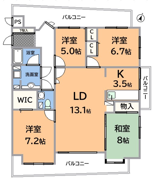 サンハウス徳川 間取り図 