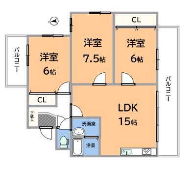 カーサ東泉 間取り図 