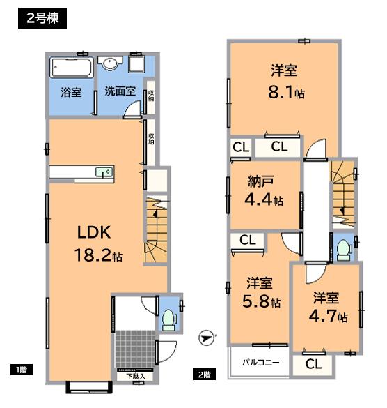 千種区若水　新築戸建　全２棟 間取り図 