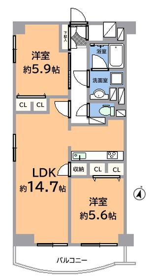 ドミール東山 間取り図 