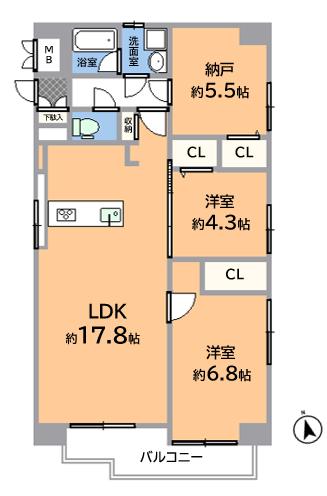 ダイアパレス覚王山南 間取り図 