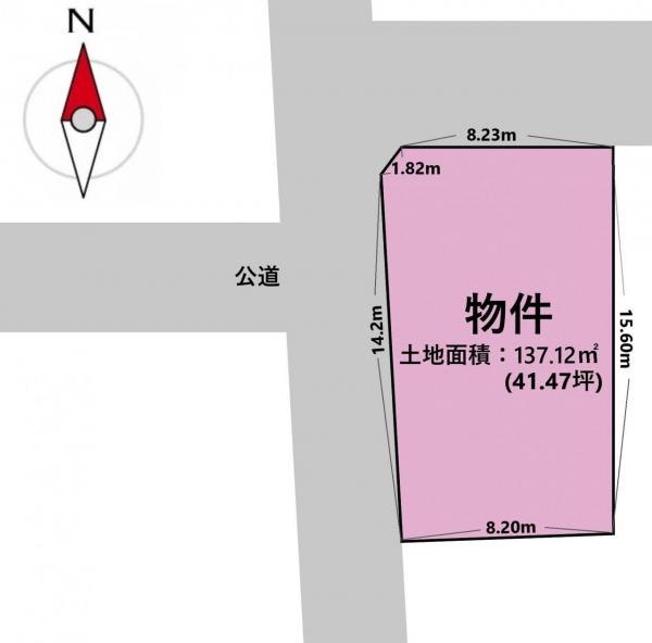 福井町1600万　建築条件なし宅地 区画図 