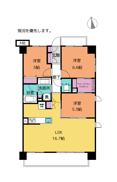 高知市南はりまや町　3400　オープンルーム 間取り図 