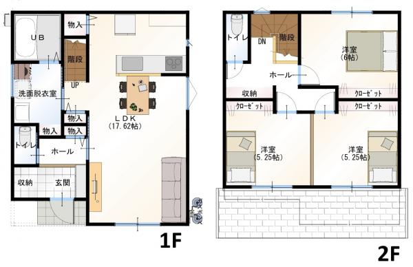 香南市野市町西野字ハノ丸（東棟）　1283.7 参考プラン間取図