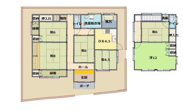四万十町窪川の田舎暮らしに最適なお家 間取り図 