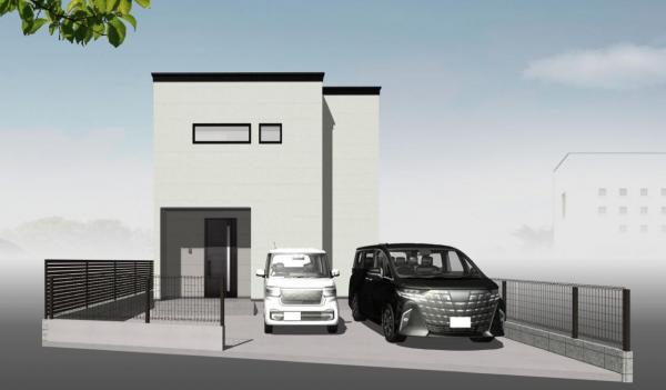 高知市愛宕町　建築条件付き売り土地　約47坪 建物プラン例（パース・外観) 