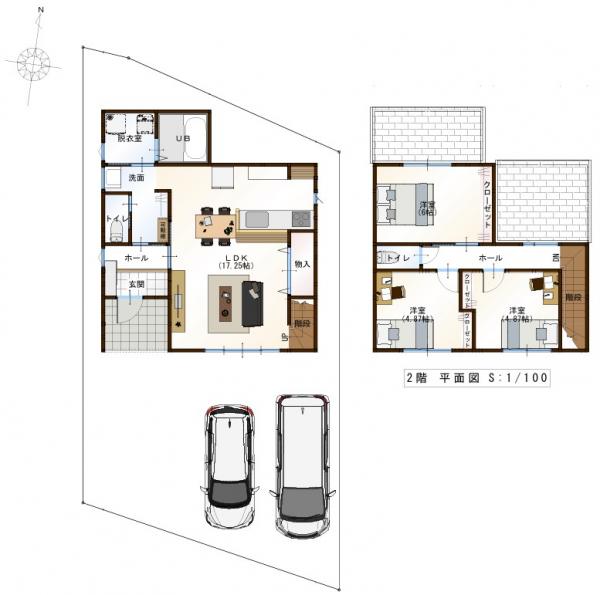 高知市福井町 3700 Ｅ号地 間取り図 