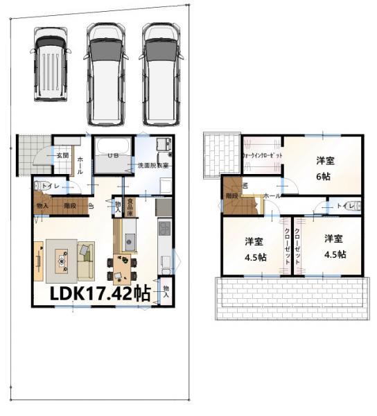 高知市南万々（A号地）4180 間取り図 