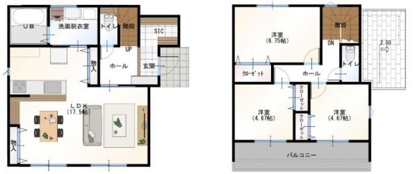 いの町枝川　3300 間取り図 