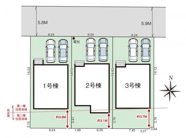 いの町駅東町　2号　2998 区画図 