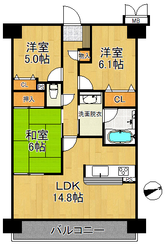 シャルマンコーポ大津のぞみケ丘 間取り図 