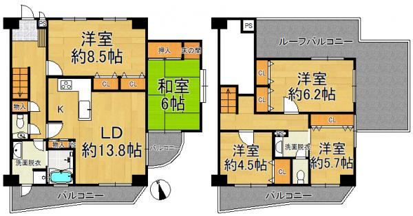アメニティ石山 間取り図 