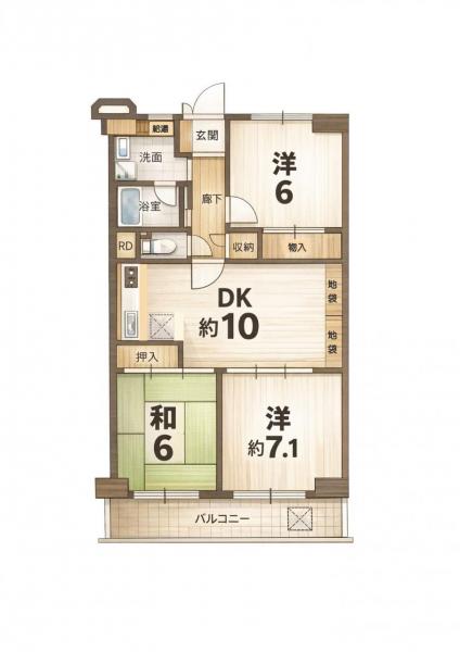 膳所スカイハイツ　 間取り図 
