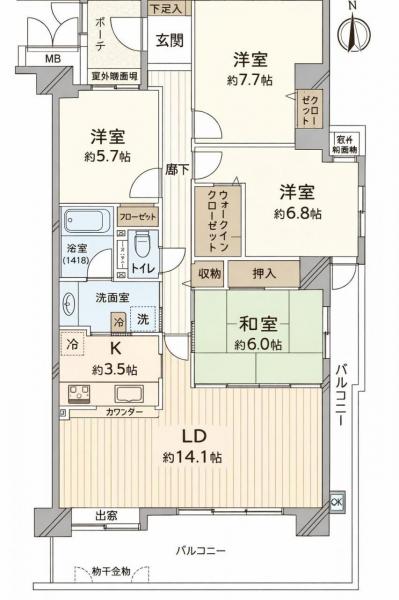ロータリーマンション大津京ソルジャンテ 間取り図 