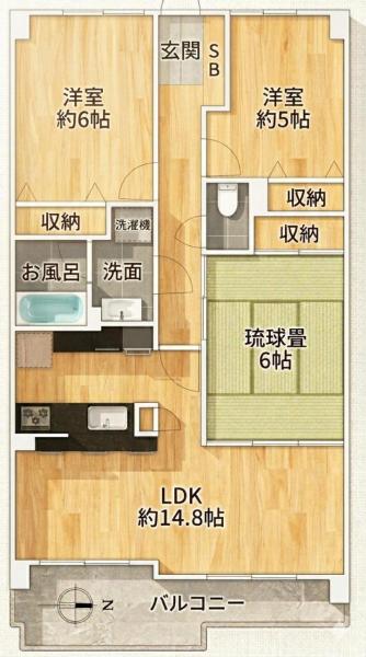 ヴィルヌーブ大津膳所 間取り図 