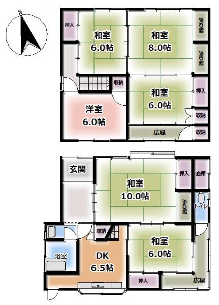 総社市美袋　中古戸建 間取り図 
