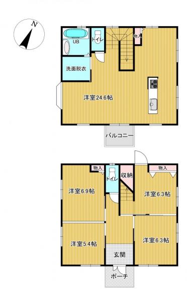 倉敷市連島中央　中古戸建 間取り図 