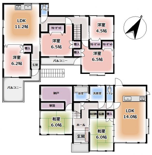 総社市井尻野　中古戸建 間取り図 