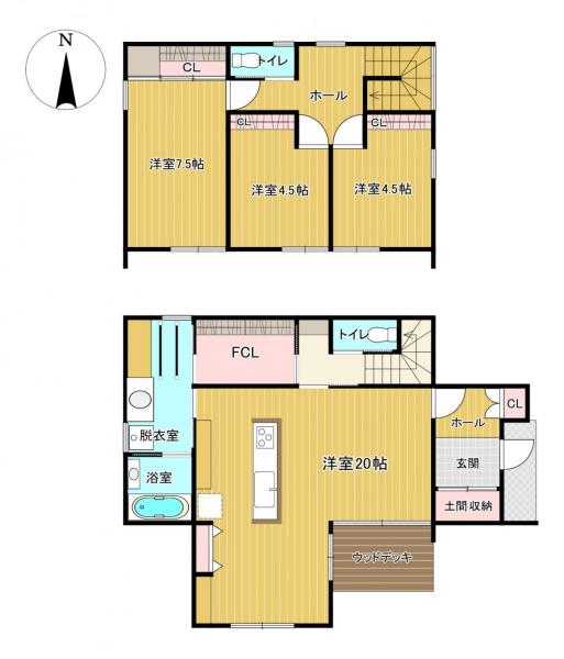 岡山市中区今在家　中古戸建 間取り図 