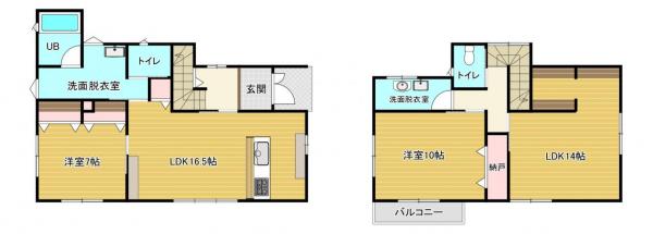 岡山市中区八幡　中古戸建 間取り図 
