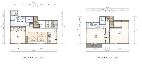 岡山市中区八幡　中古戸建 間取り図 