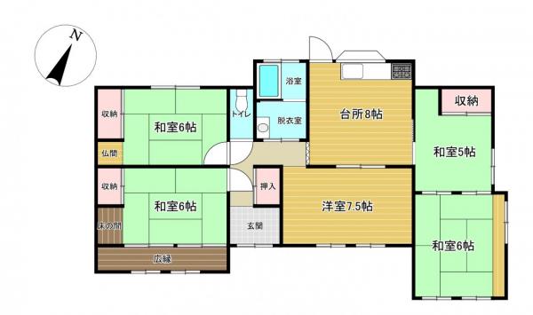 浅口郡里庄町　中古戸建 間取り図 