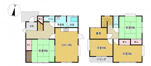 倉敷市玉島黒崎　中古戸建 間取り図 