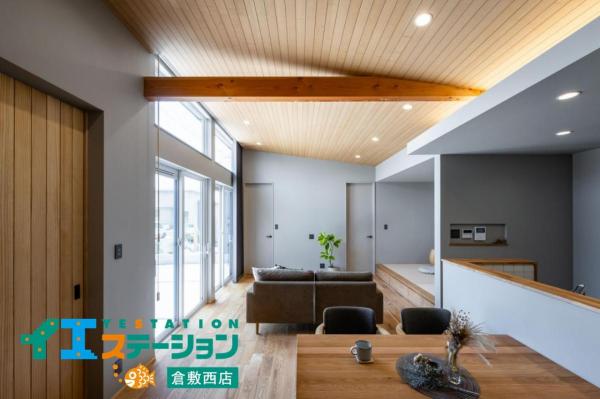 岡山市東区広谷　平屋モデルハウス リビングダイニング