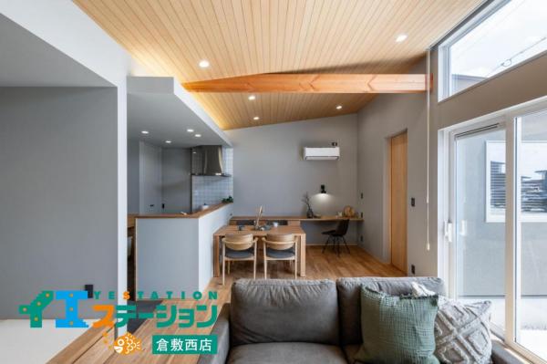 岡山市東区広谷　平屋モデルハウス リビング 