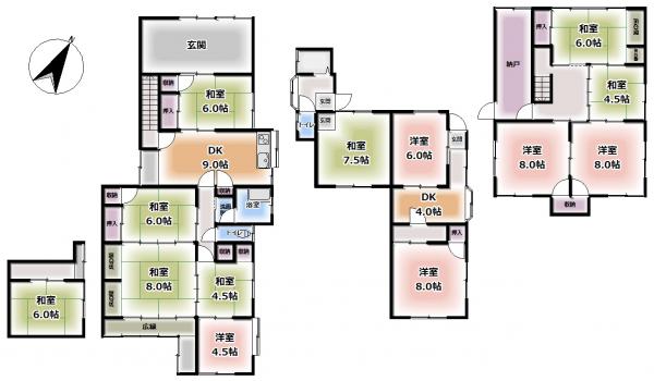 総社市美袋　中古戸建 間取り図 