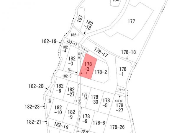 高山市上岡本町 住宅用土地 62.82坪 区画図 