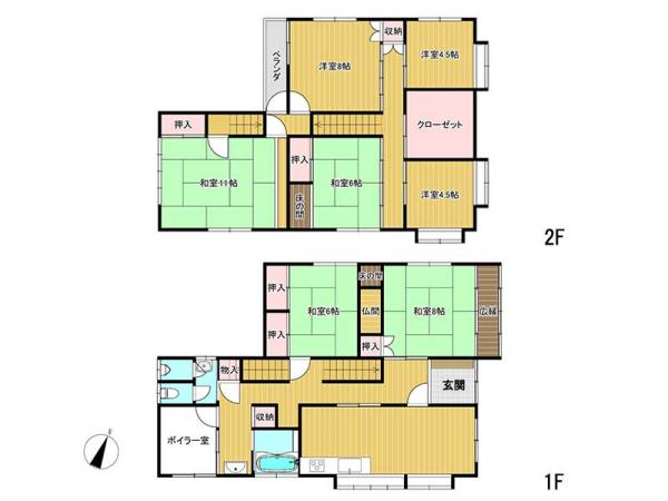 高山市日の出町1丁目 中古戸建 7LDK  間取り図 