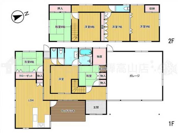 高山市丹生川町 中古戸建 7LDK 間取り図 
