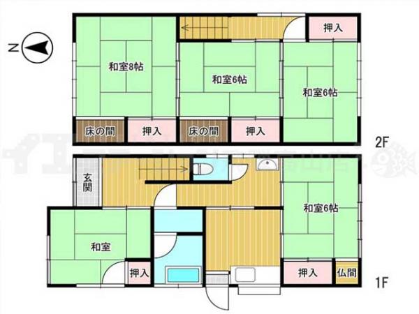 高山市下岡本町 中古戸建 5DK 間取り図 