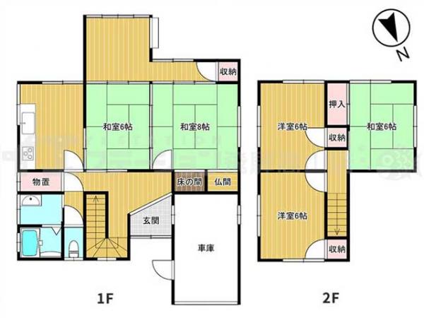 【ご商談中】高山市国府町宇津江 中古戸建 5DK 間取り図 