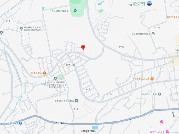 高山市山田町 住宅用土地 57.36坪 現地案内図 
