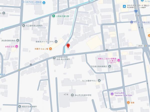 【ご商談中】高山市上岡本町4丁目 中古戸建 4SLDK 現地案内図 