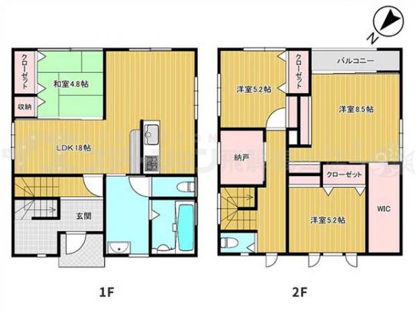 【ご商談中】高山市上岡本町4丁目 中古戸建 4SLDK 間取り図 