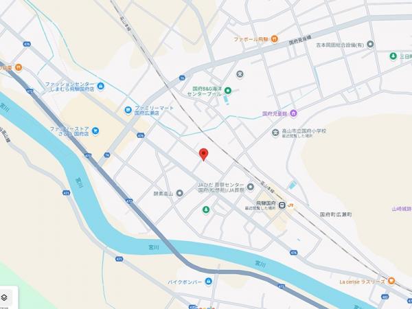 高山市国府町広瀬町 倉庫付土地 96.61坪 現地案内図 