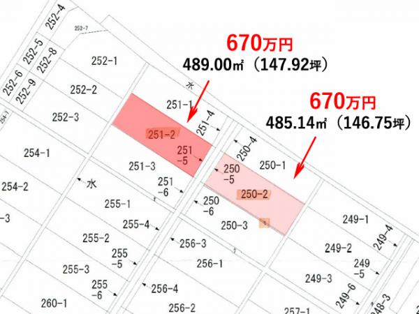 飛騨市古川町 住宅用土地 147.92坪 区画図 