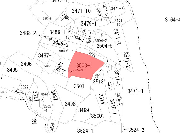 高山市三福寺町　住宅用土地　83.49坪 区画図 