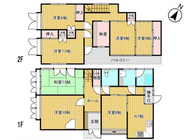 飛騨市古川町上気多 中古戸建 7K 間取り図 