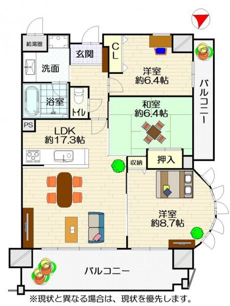 中古マンション 徳島市沖浜町北畑 JR牟岐線二軒屋駅 2300万円