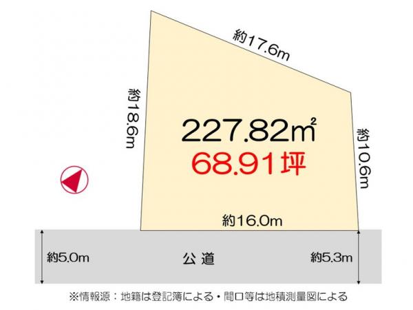 土地 徳島市川内町竹須賀 JR高徳線吉成駅 860万円