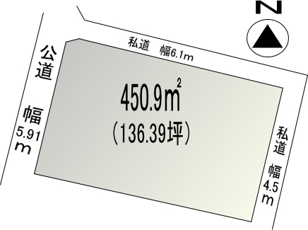 大姶良売地　136.39坪 区画図 
