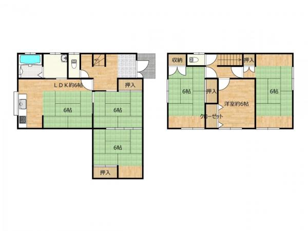 中古戸建 倉敷市児島田の口２丁目1124-4 本四備讃線上の町駅 1,499万円