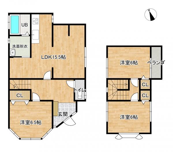 津山市河辺　リフォーム戸建 間取り図 