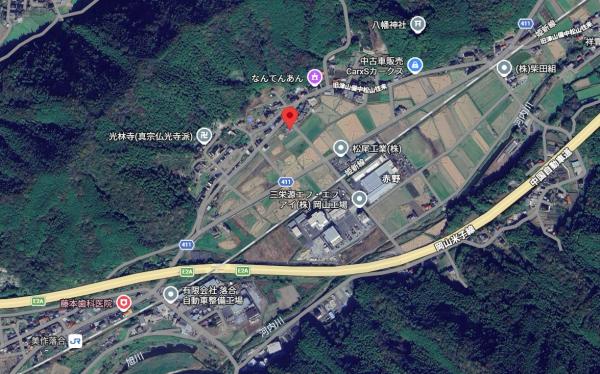 土地 真庭市赤野543-3 JR姫新線美作落合駅 1,000万円